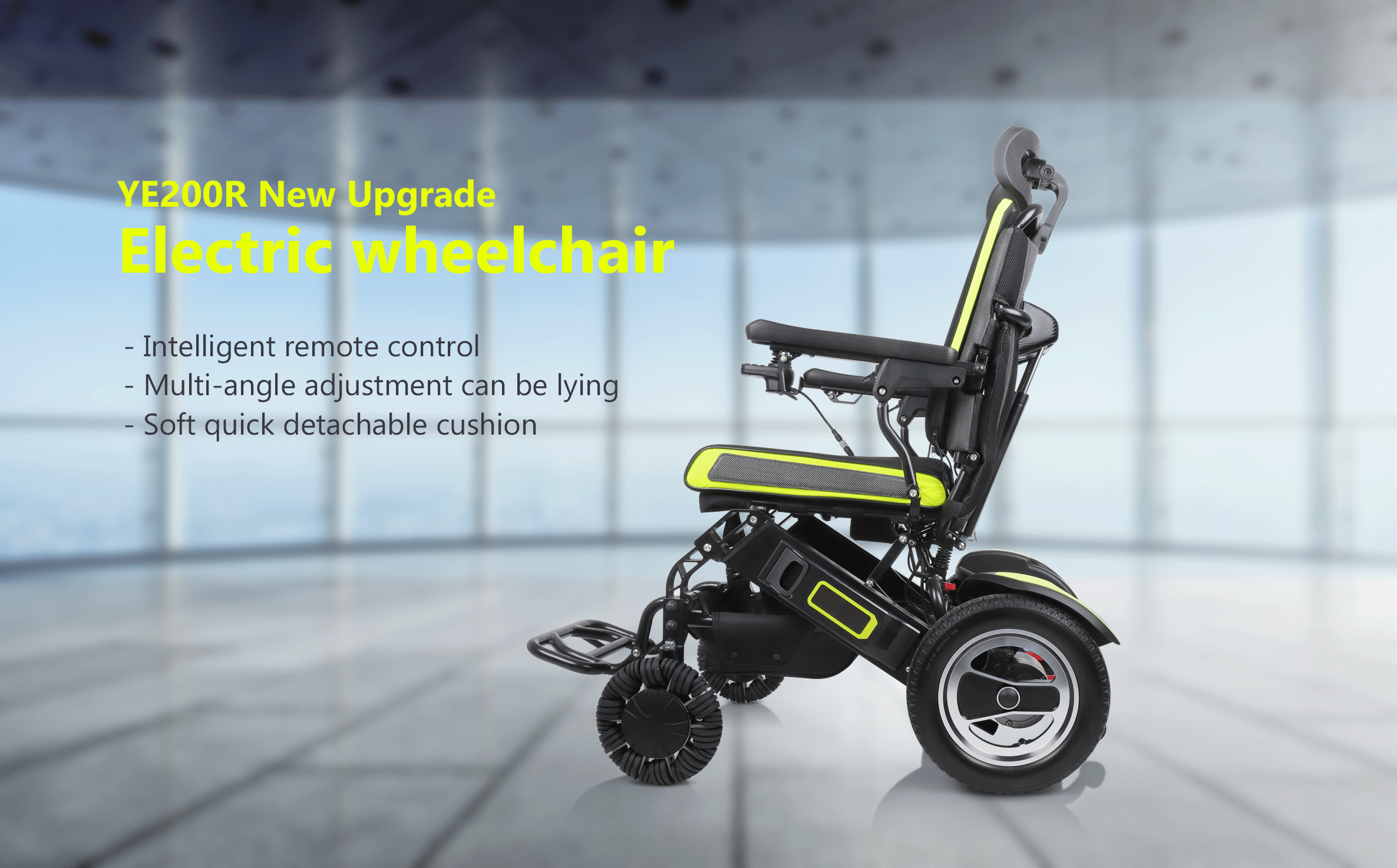 Remote-Controlled, Automatic Reclining, Folding and Super Comfortable Electric Wheelchair Model YE200R